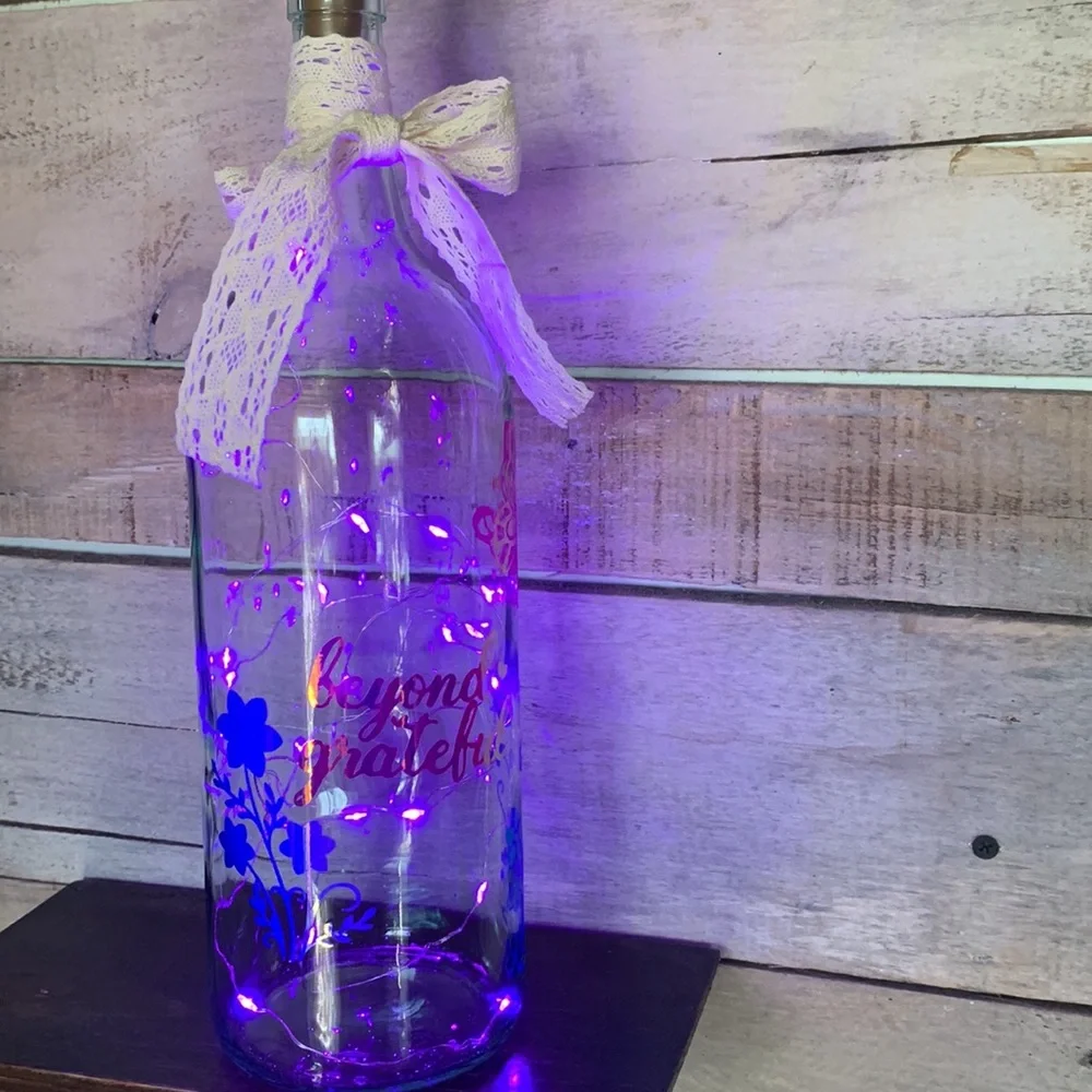 ‘Beyond Grateful’ logo lg wine bottle lantern